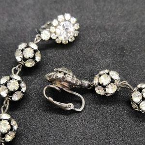 Elegant Rhinestone Clip On Earrings